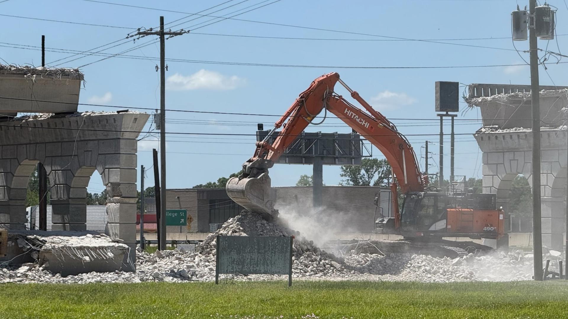 Demolition of the Maury Meyers Bridge began over the weekend