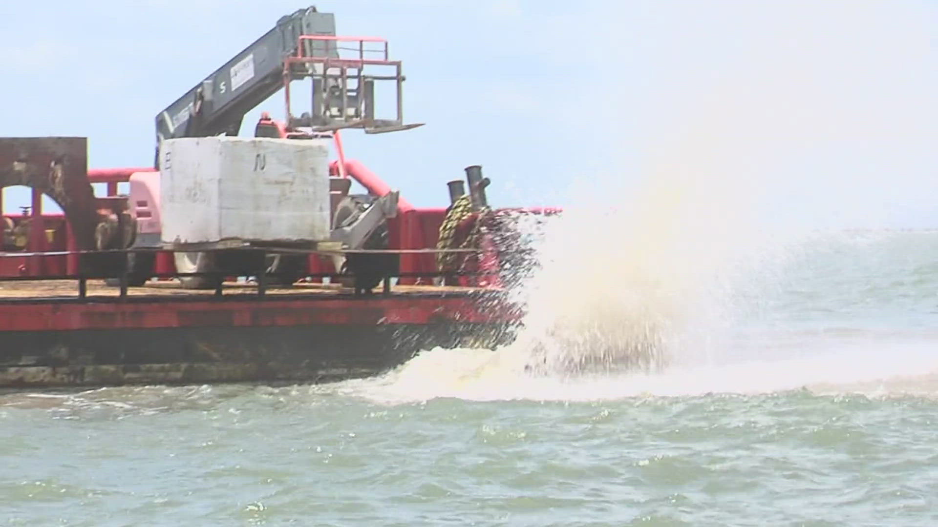 The reef, named HI-54 Shallow, is being built about two miles off the coast by Sea Rim State Park in Sabine Pass.
