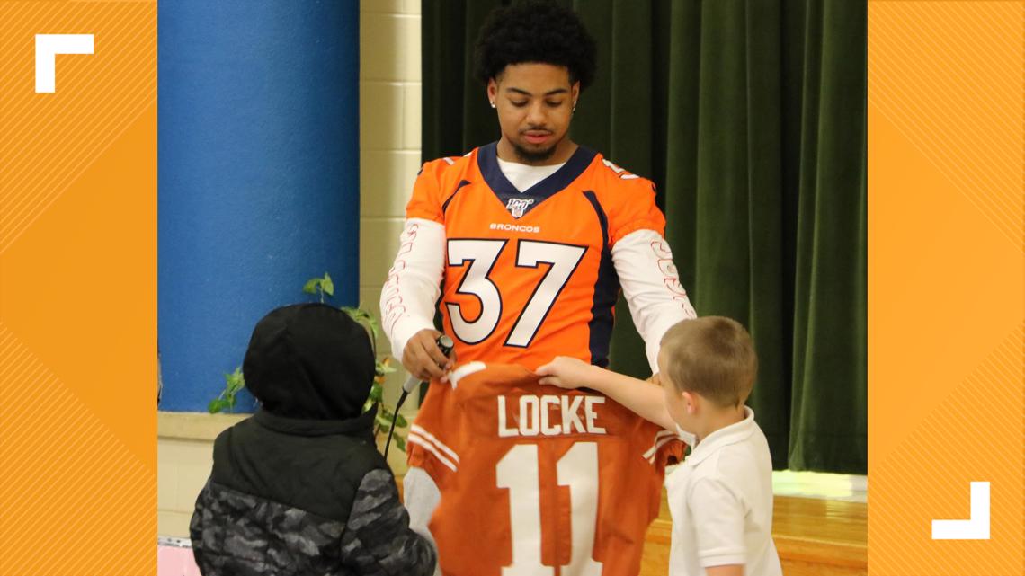 Denver Broncos' P.J. Locke III returns to Dishman Elementary