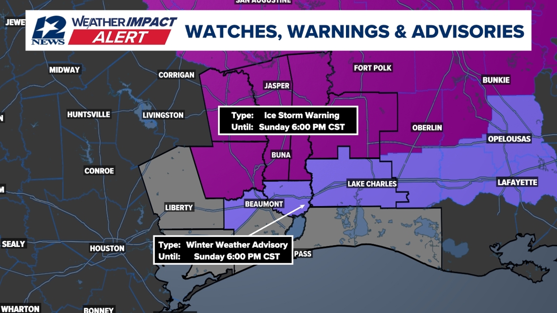 Ice storm warning and winter weather advisory issued for Southeast ...