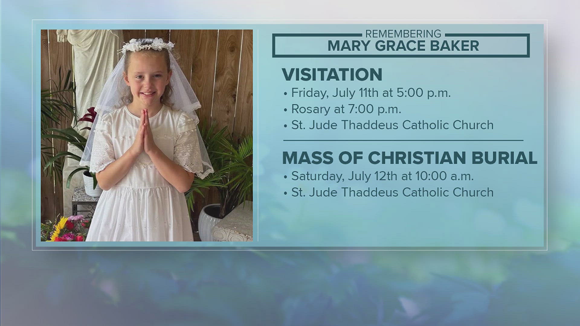 The family of Mary Grace Baker confirmed Monday night on social media that the body of their daughter was found.