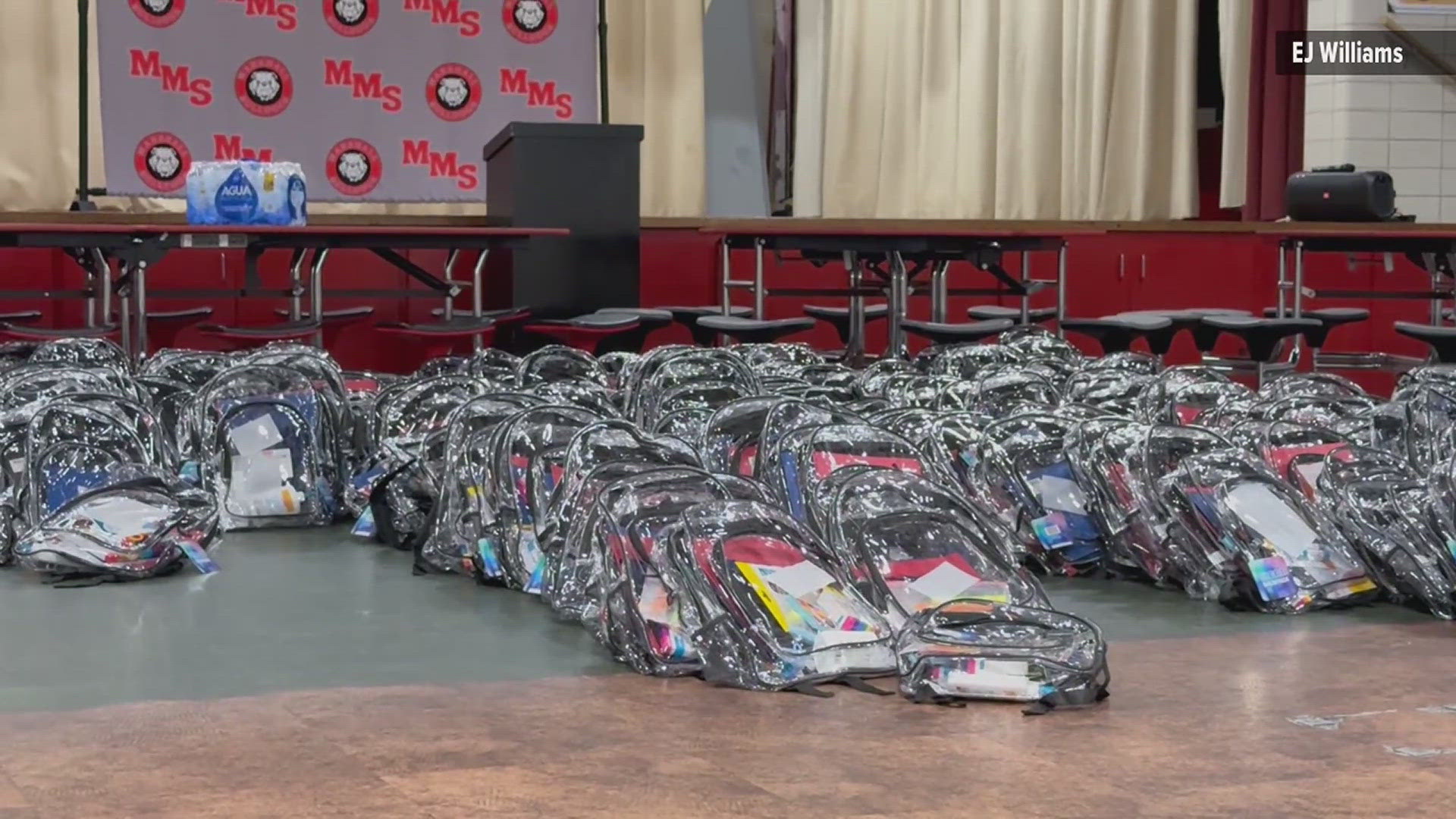 BISD teamed up with community sponsors to give out backpacks full of school supplies