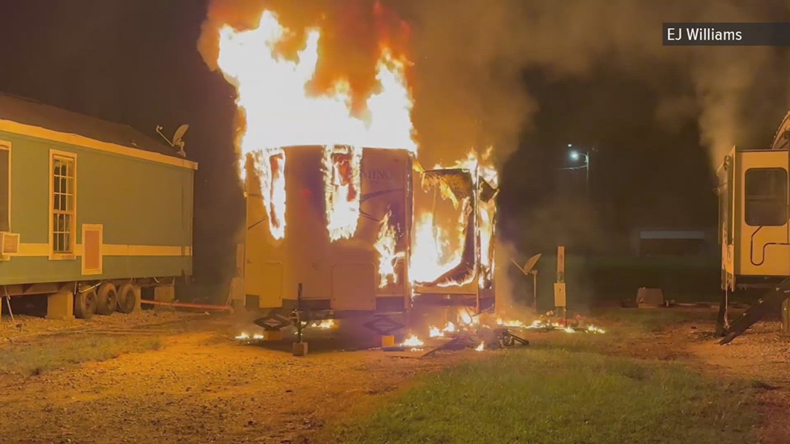 Overnight RV fire damages trailers in Orange County | 12newsnow.com