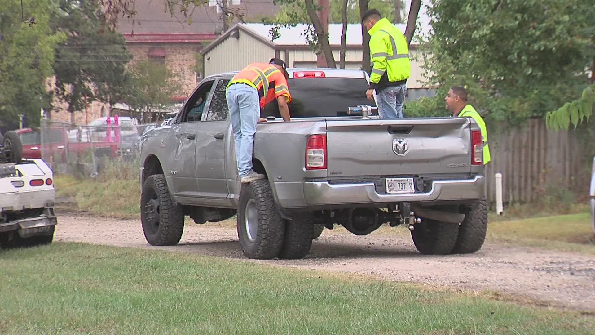 A driver in a stolen pickup led multiple agencies on a high speed chase that began in Orange County and continued into Harris County Thursday morning.