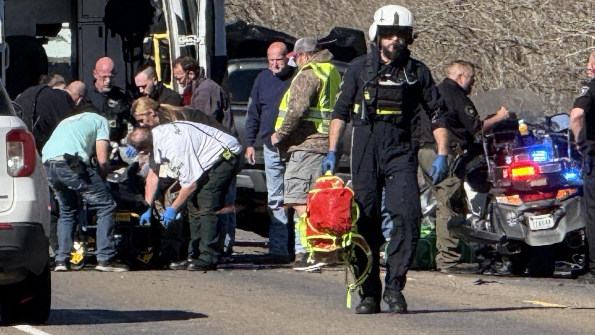 Motorcycle officer flown to hospital following crash on Highway 62 ...