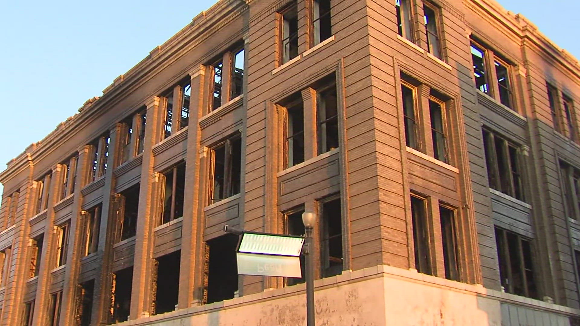 Beaumont firefighters spent the night on the scene of a large fire that gutted an empty historic downtown building.