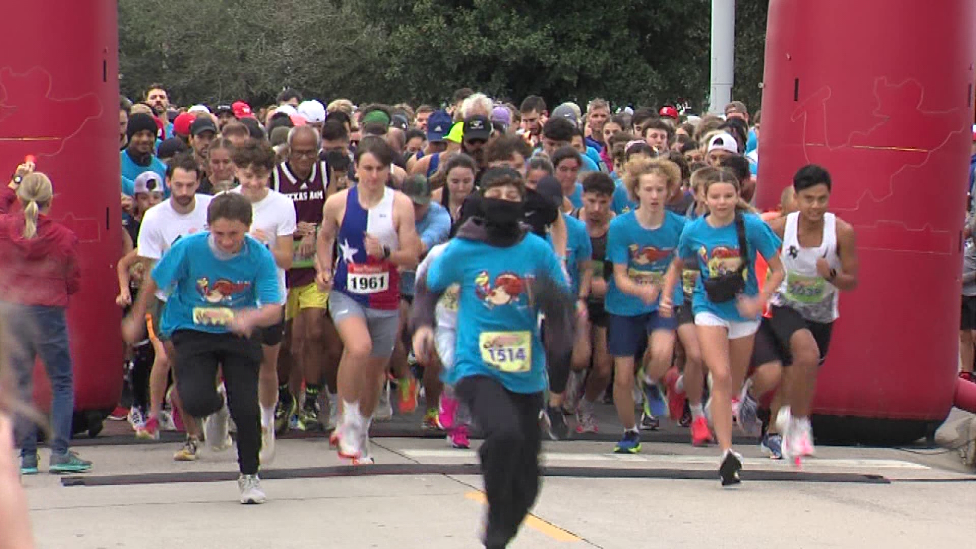 More than 2,100 runners, young and old, took to the streets Thursday morning in downtown Beaumont for the 34th annual Turkey Trot 10K and 5K runs.