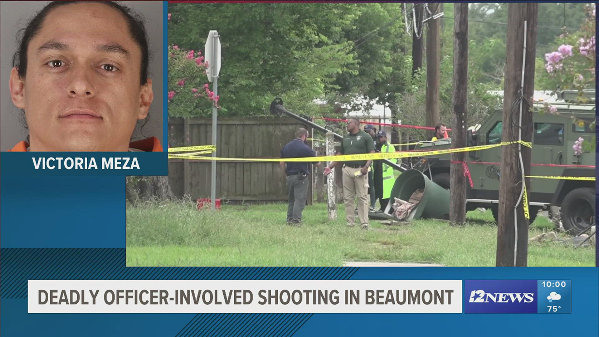 Victoria Meza, 43, was shot and killed by Beaumont officers in the 700 block of Palm St. after she started shooting at them during a warrant service.