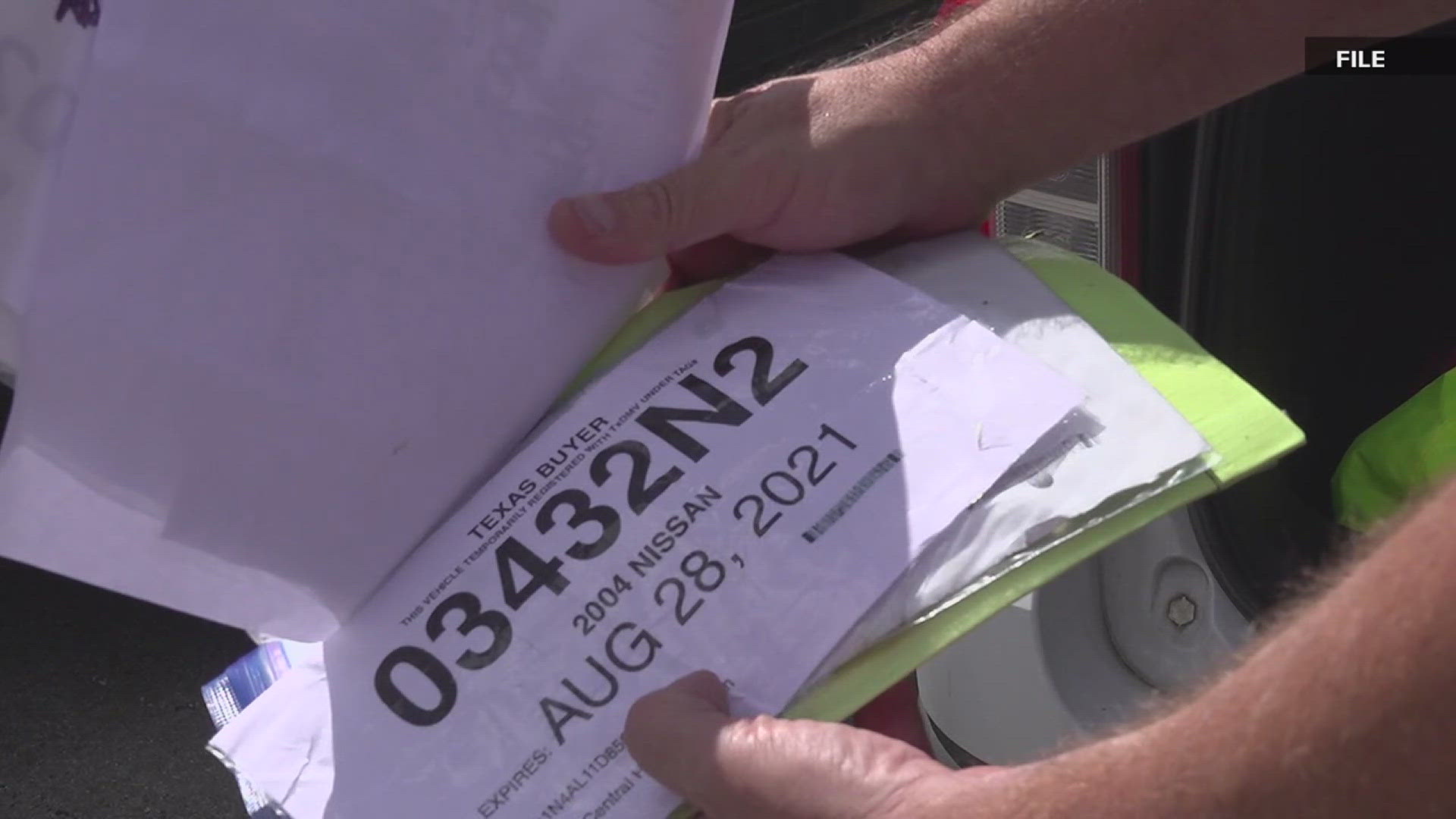 Temporary Paper Tag Example No more paper tags in Texas starting July 1 | 12newsnow.com