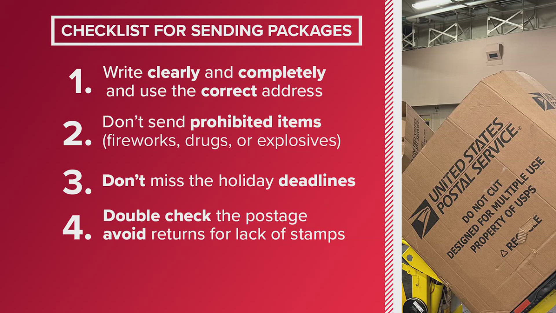 USPS recommends ordering by December 18 for normal ground delivery, December 19 for priority mail, and December 21 for express services.