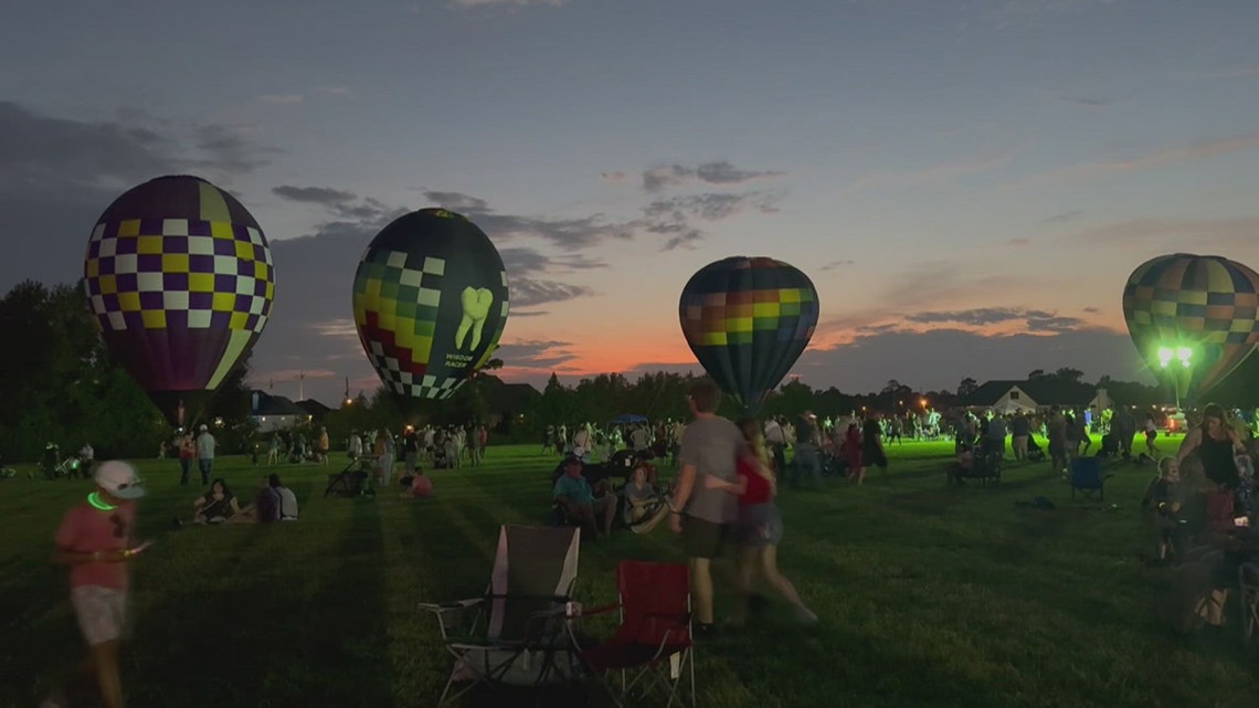 Bridge City Chamber of Commerce hosts its first hot air balloon glow
