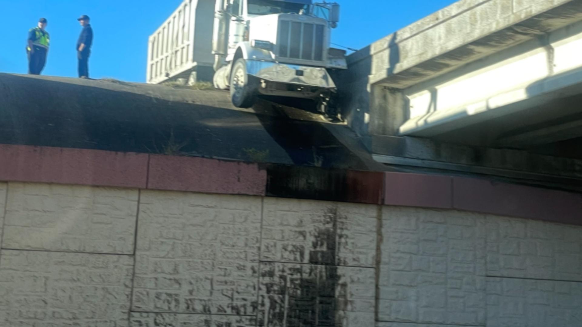 Dump truck crash on Nederland overpass causes traffic jam | 12newsnow.com