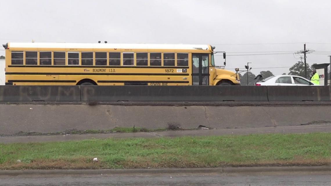 No injuries after Beaumont ISD bus strikes rear of car | 12newsnow.com