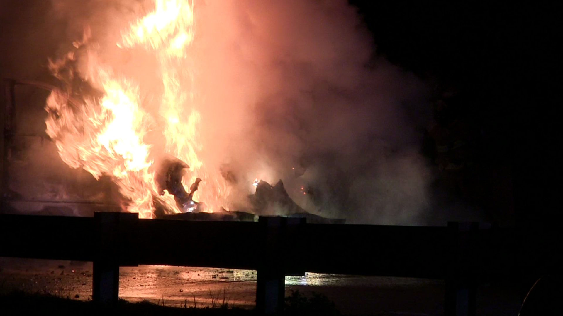 Truck catches fire, explodes on I-10 in accident | 12newsnow.com