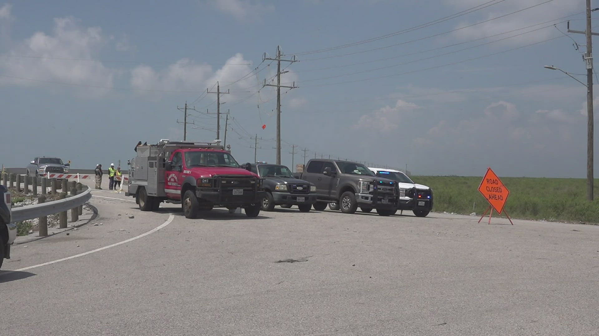 Entergy crews have been racing to restore power and clear power-poles from Highway 87.