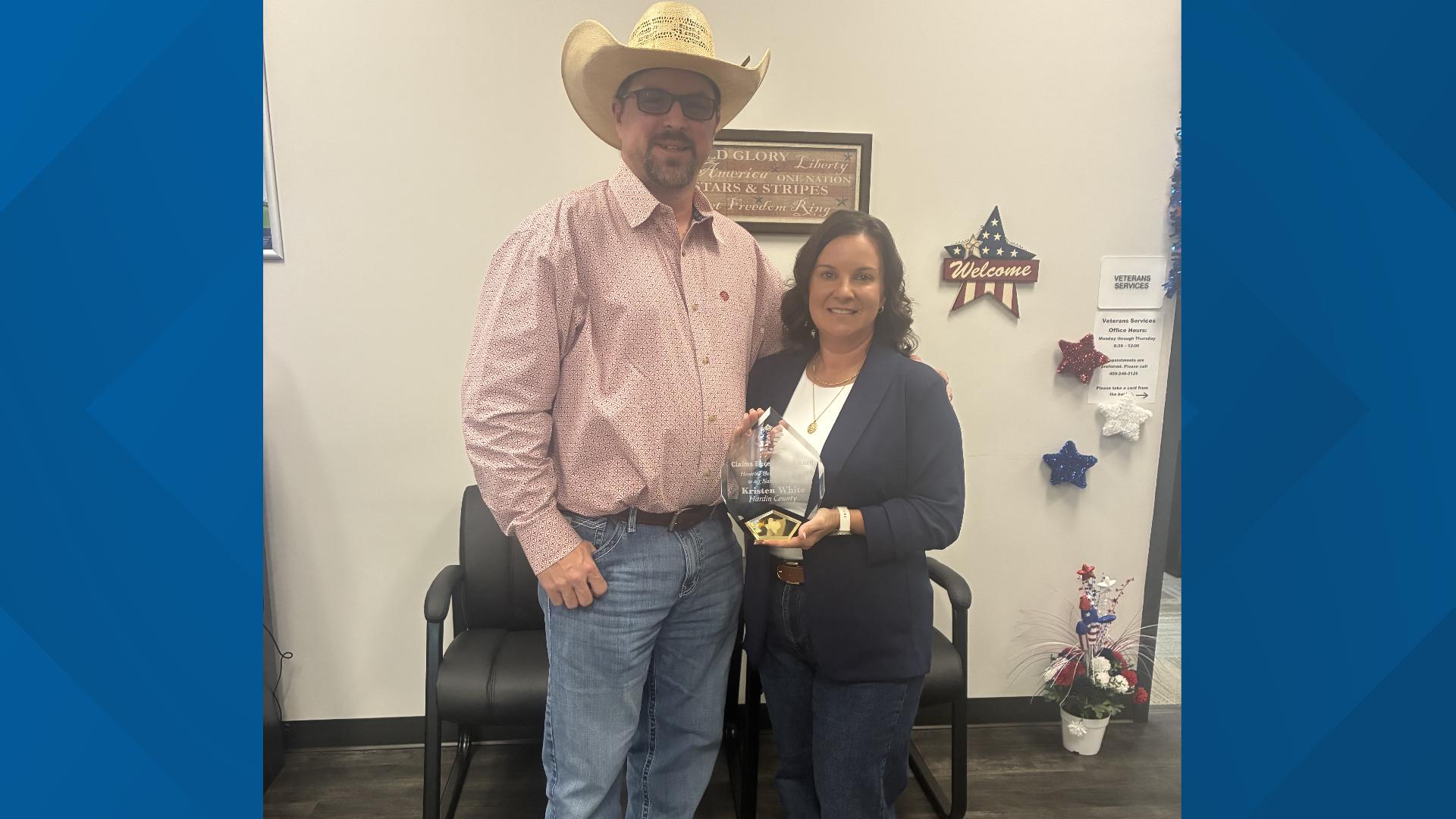 Hardin County's Kristen White receives Texas Veterans Commission ...