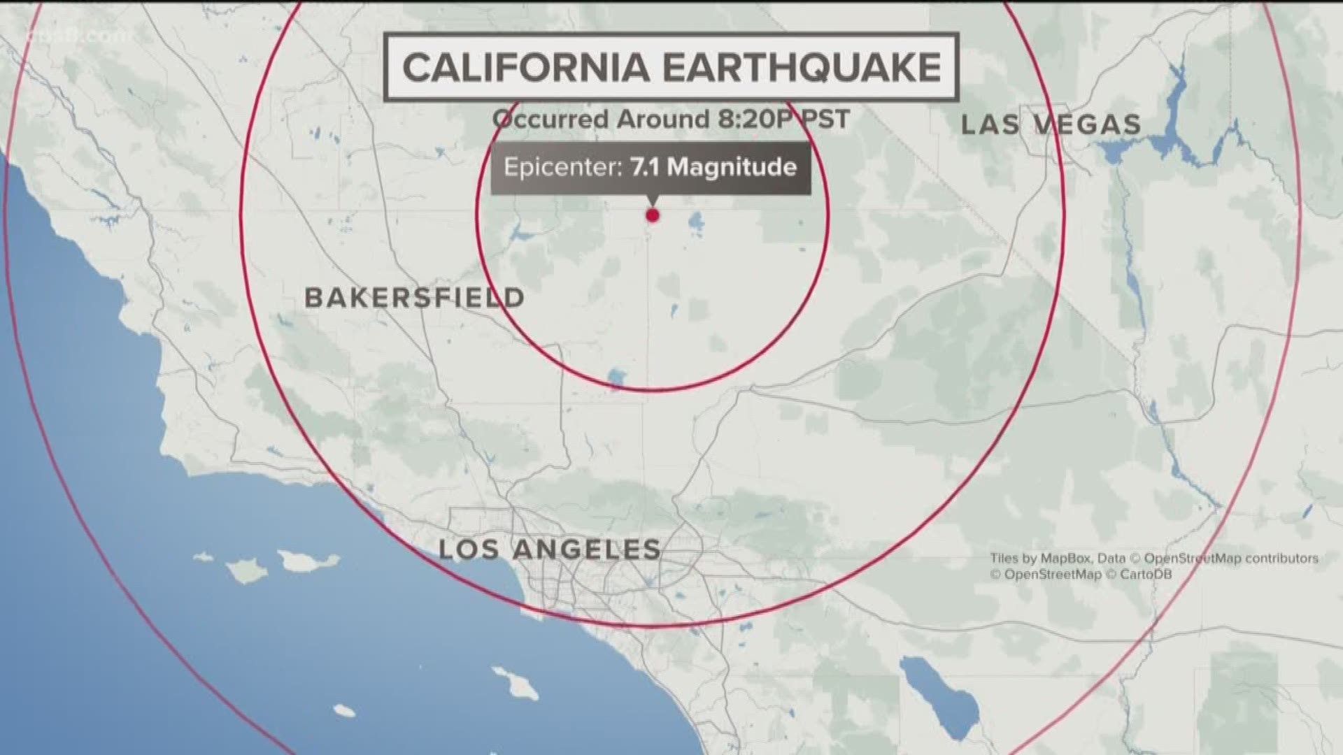 A powerful 7.1 magnitude earthquake hit the Ridgecrest area in California - near the same location of Thursday's Fourth of July 6.4 magnitude earthquake.