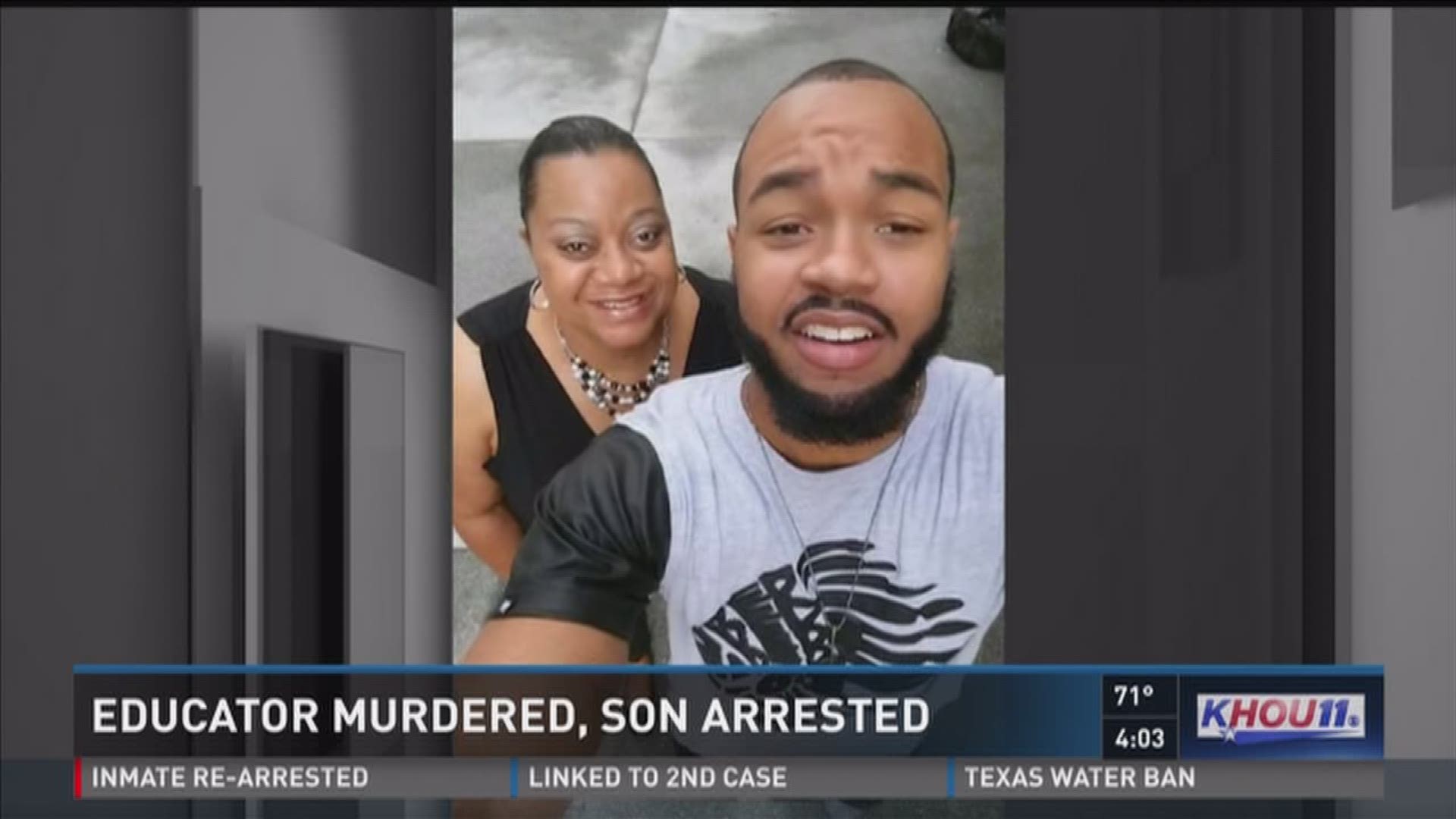 An Alief ISD trustee was brutally stabbed to death by her own son in an attack at her southwest Houston condo early Friday, sheriff's deputies say. Detectives said they found 22-year-old Blake Jefferson hiding in the closet of a nearby townhome he alleged