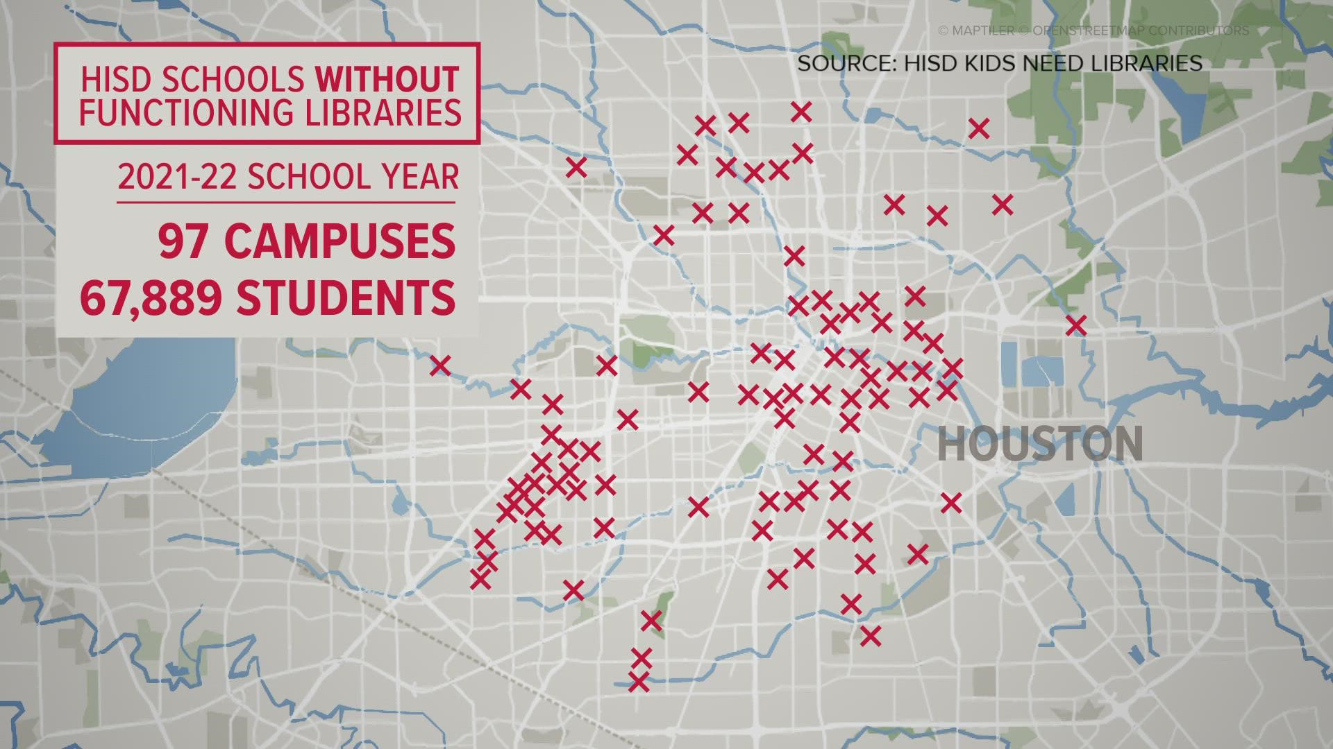 The group, HISD Kids Need Libraries, claims 30% of the district's campuses don't have fully functioning libraries.