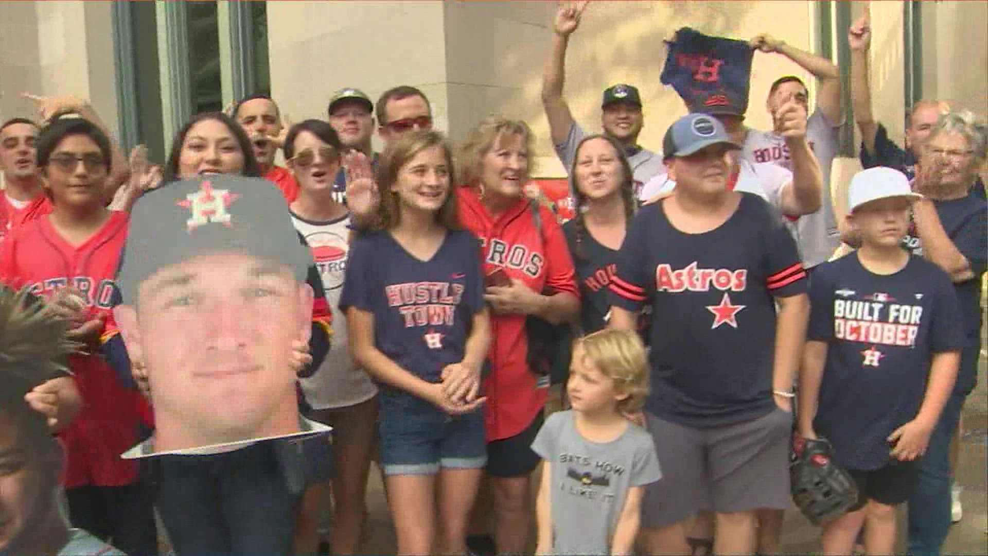 KHOU 11's Melissa Correa is with fans who are ready for the big game between Boston and the Houston Astros at Minute Maid Park.