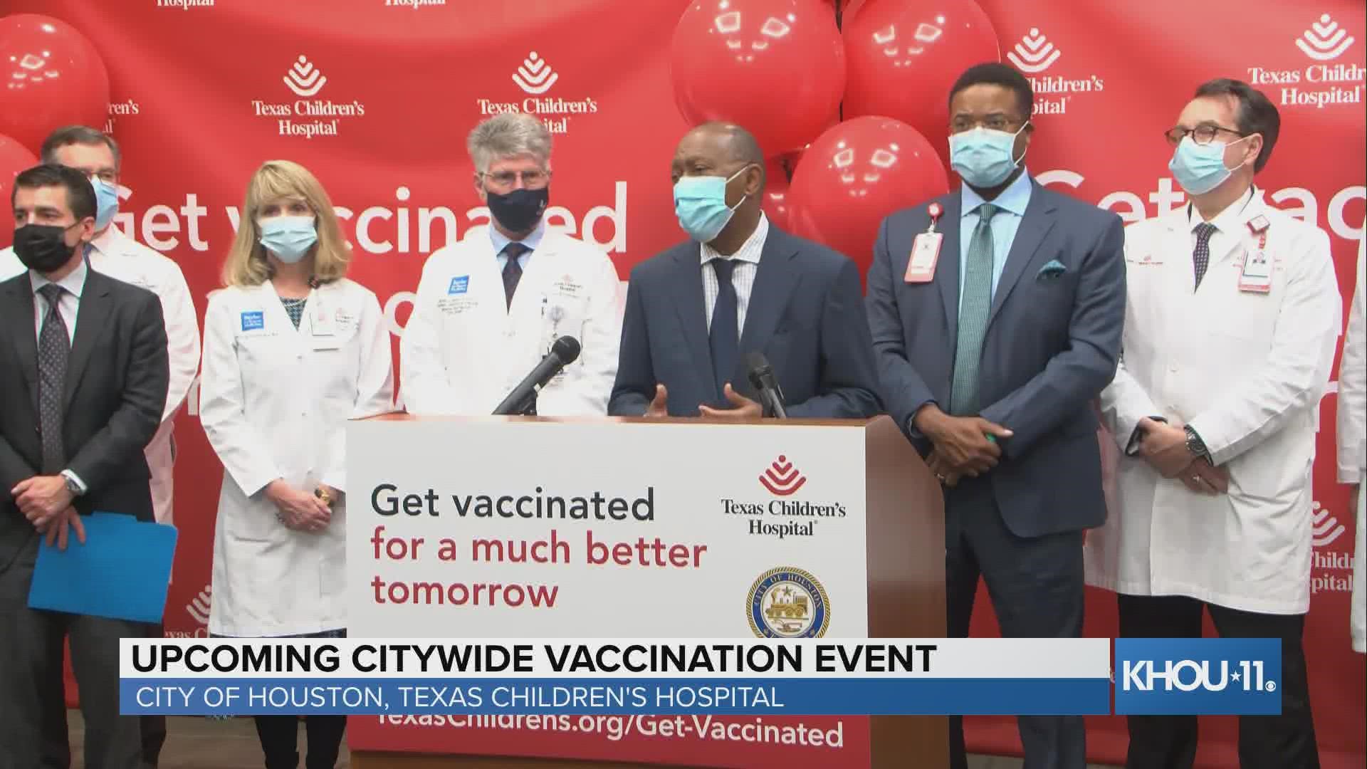 The City of Houston along with Texas Children's Hospital is planning a vaccination clinic for Friday, Dec. 17 at the George R. Brown Convention Center.