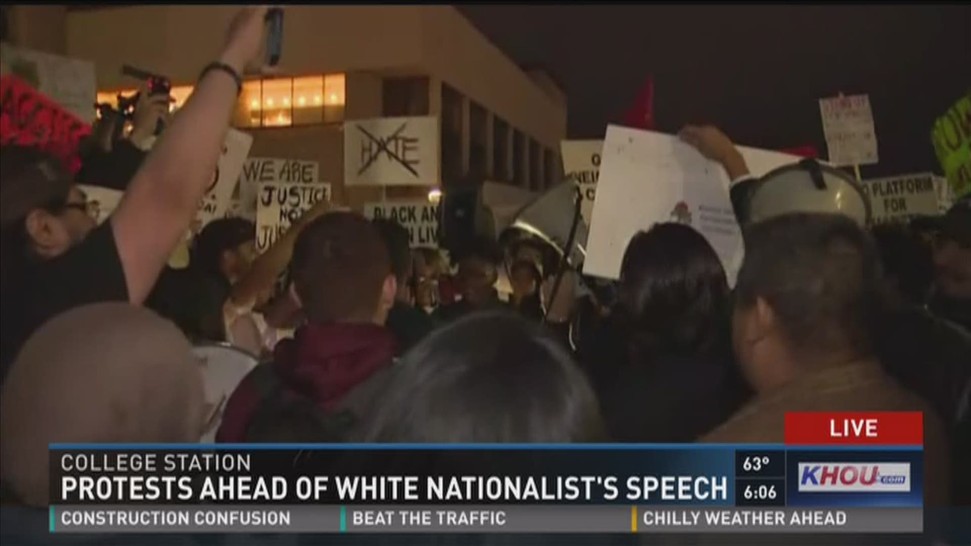 Protesters at Texas A&M University are speaking out against an alt-right leader set to speak on campus.