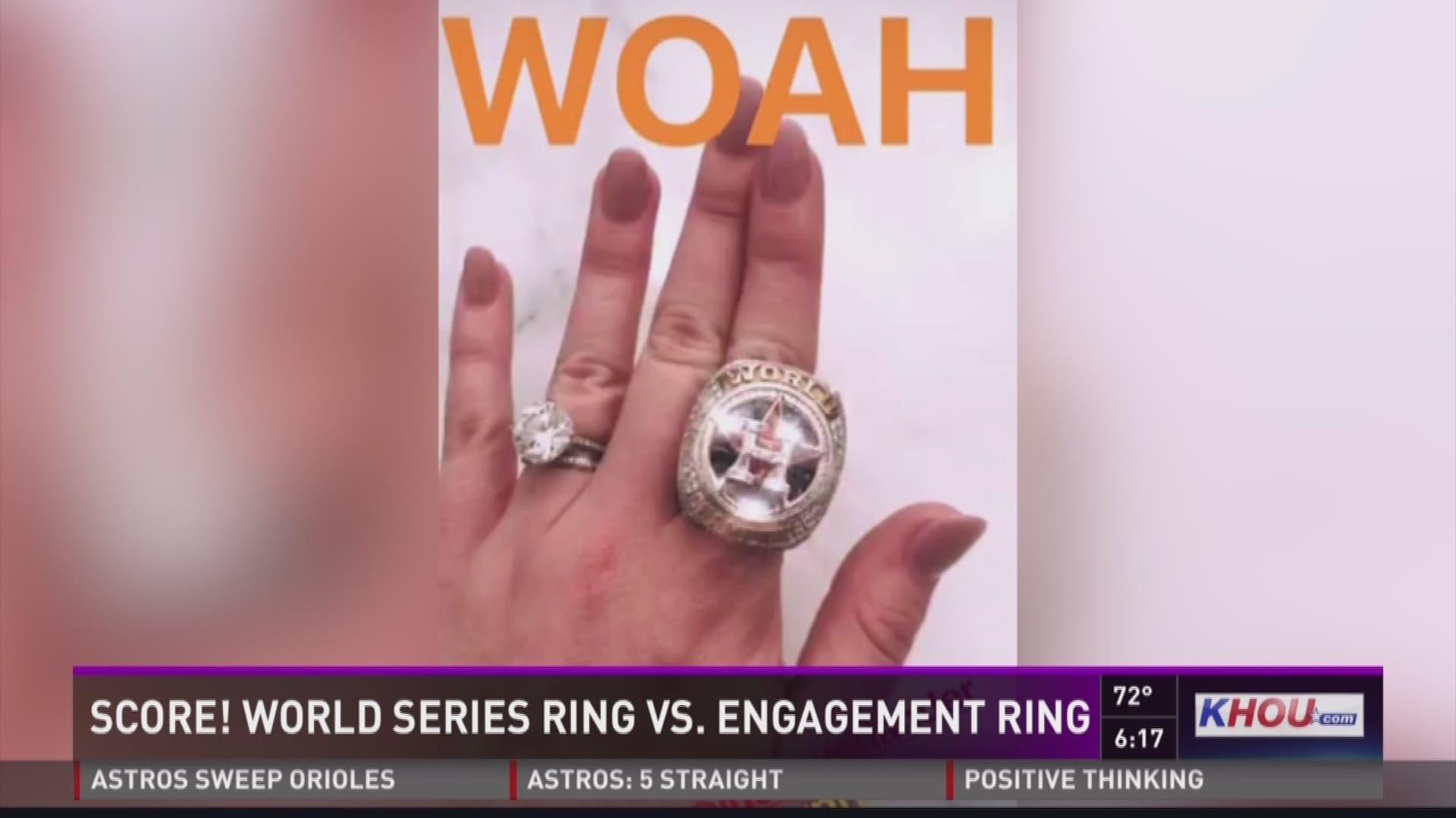 Kate Upton got a chance to try on husband Justin Verlander's new World Series bling this week.