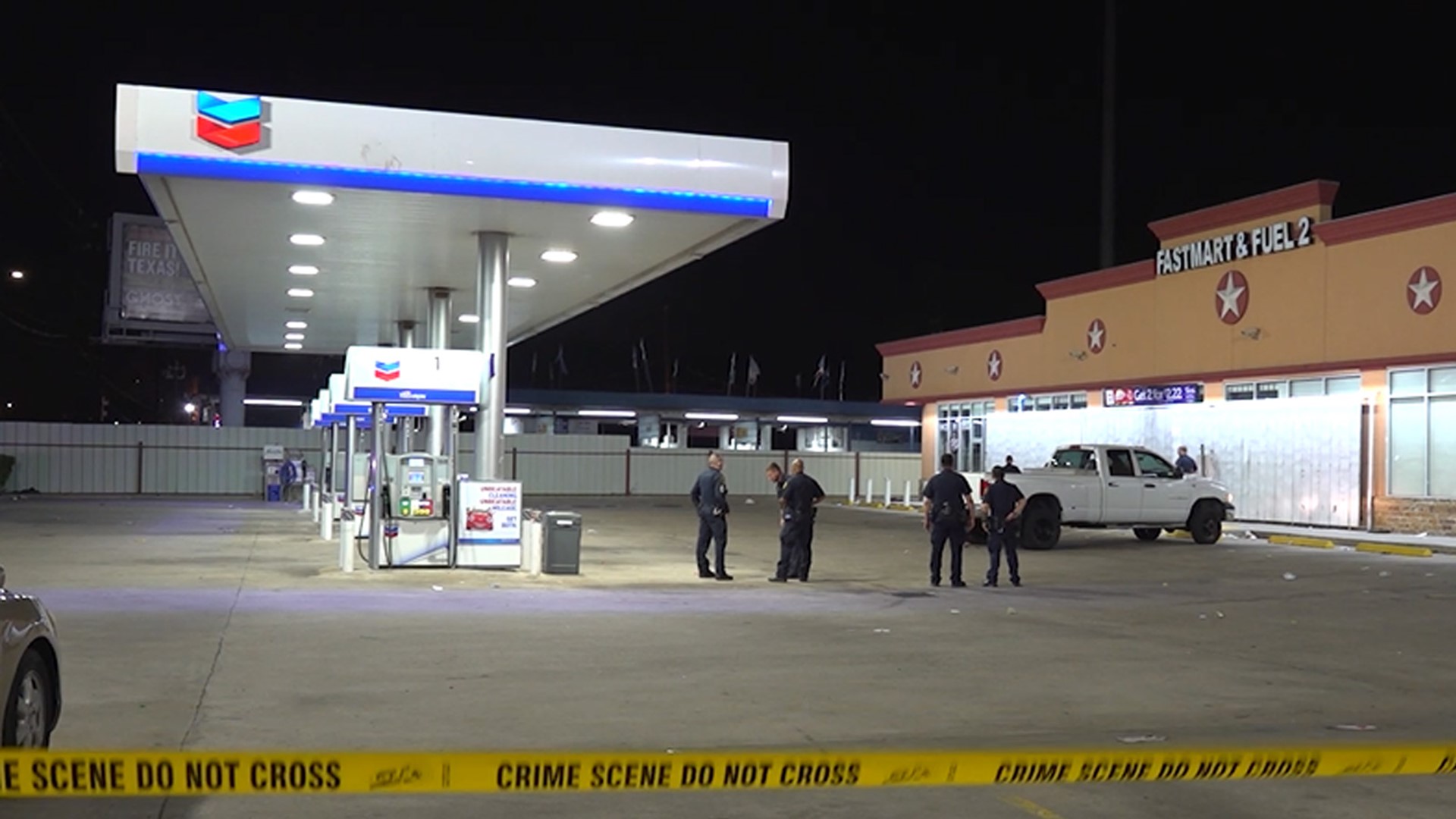 The shooting was reported at about 11:40 p.m. Sunday in the 9700 block of Homestead at the ‘Fastmart & Fuel’ Chevron station.