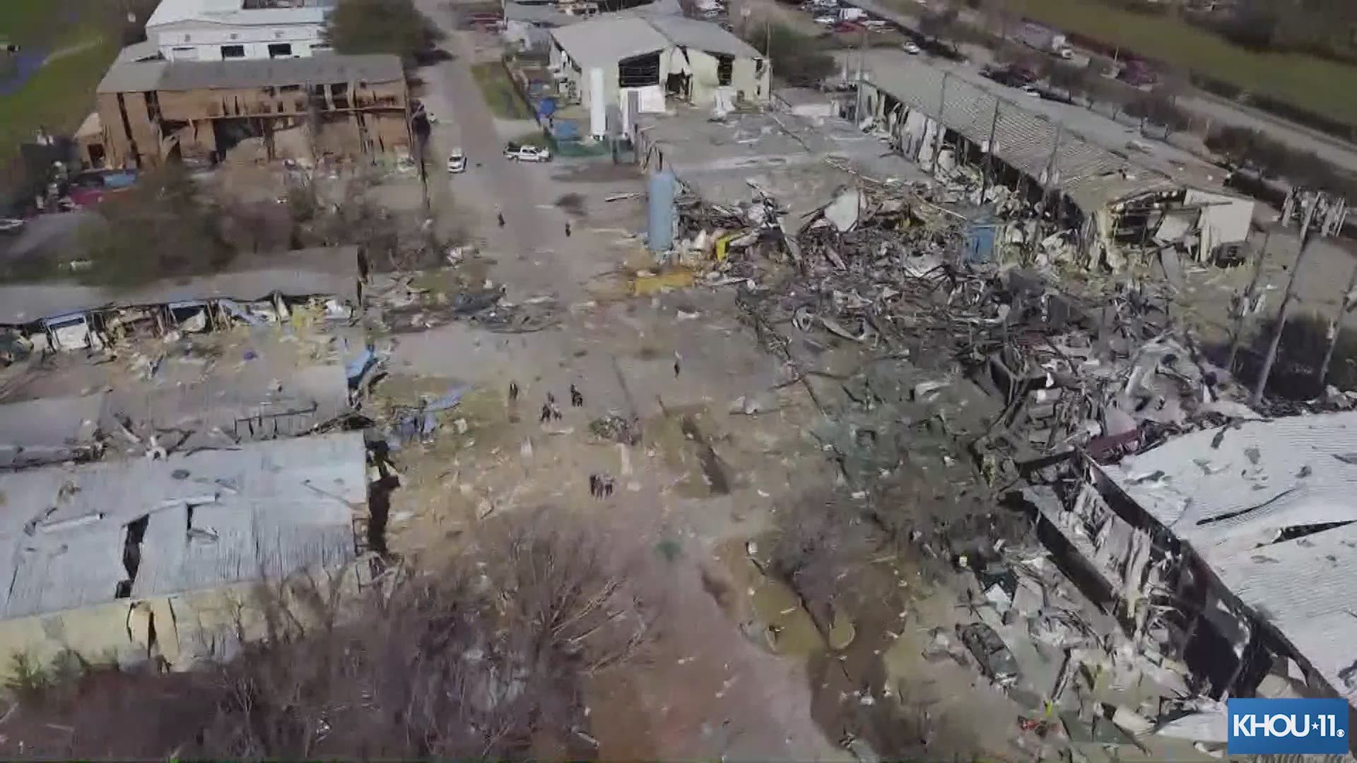 KHOU 11's Drone 11 captured this amazing video over the site of the explosion at Watson Grinding and Manufacturing in Northwest Houston.