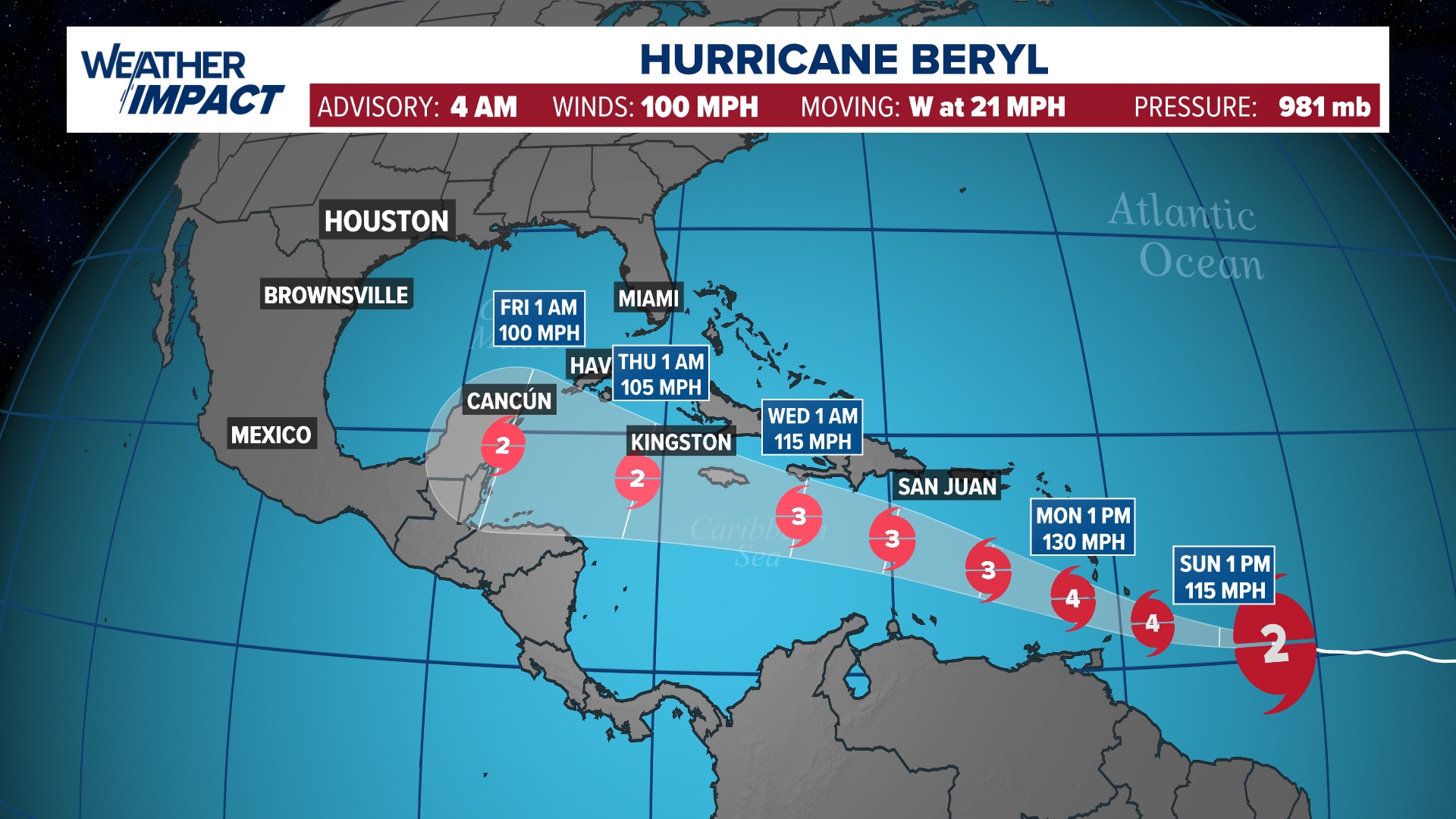 Hurricane beryl reminder developing forecasting tropical science khou spaghetti models brooks