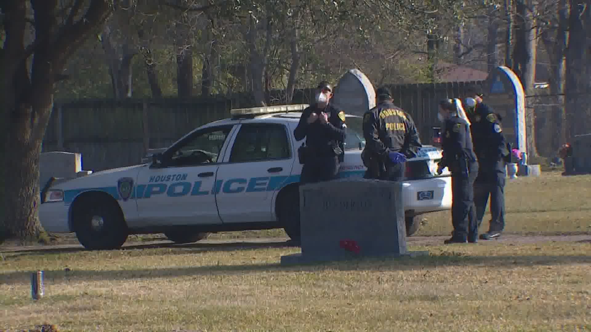 Houston police responded Tuesday morning to the Golden Gate Cemetery where a man was found dead near a vehicle. It's been declared a homicide.