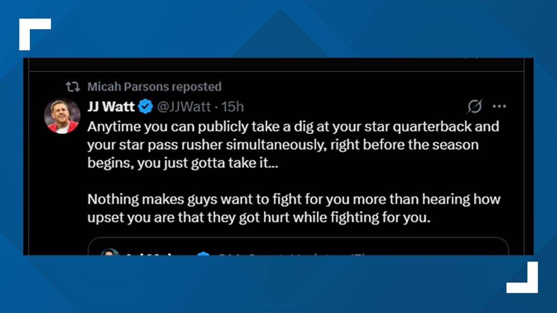 Cowboys’ owner Jerry Jones stirs the pot with comment about two star players…and JJ Watt responds