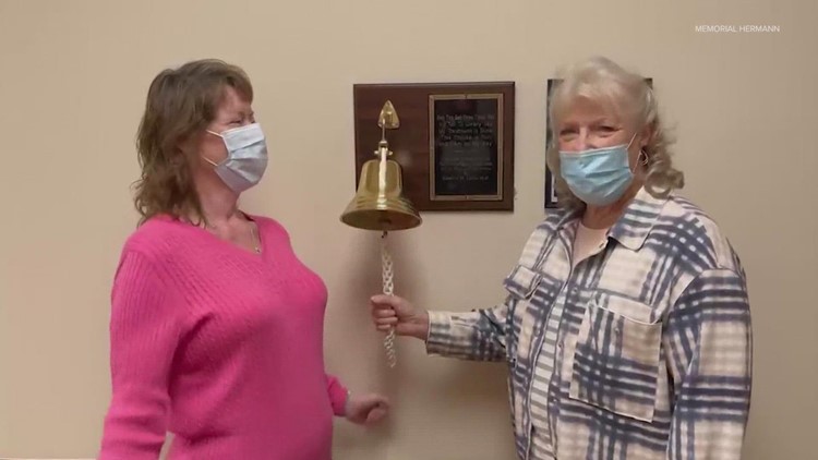 Longtime Houston friends ring bell together, marking end of cancer treatment