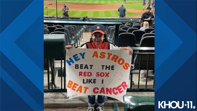Hey Astros, Beat the Red Sox like I beat cancer | 4-year-old fan for the win!