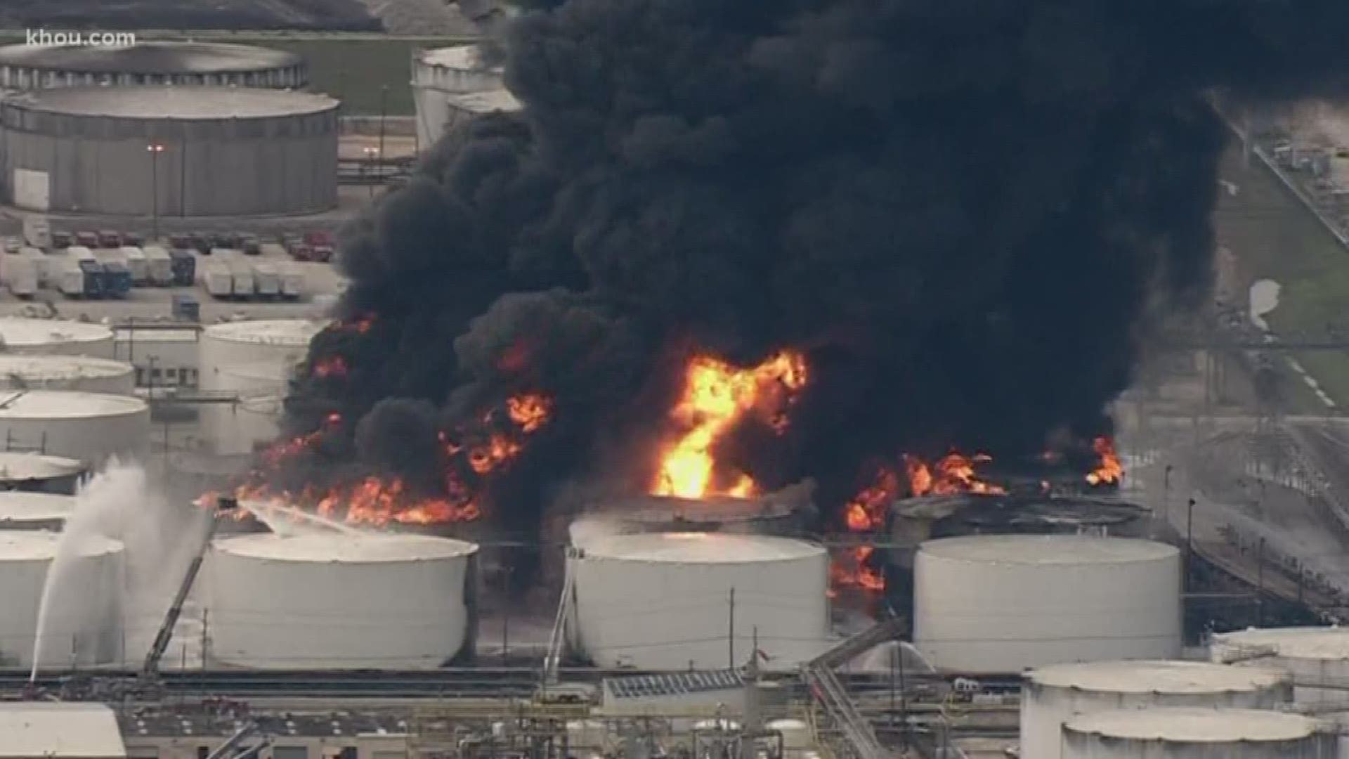 What chemicals are burning in the large fire in La Porte? KHOU 11 News anchor Len Cannon explains.