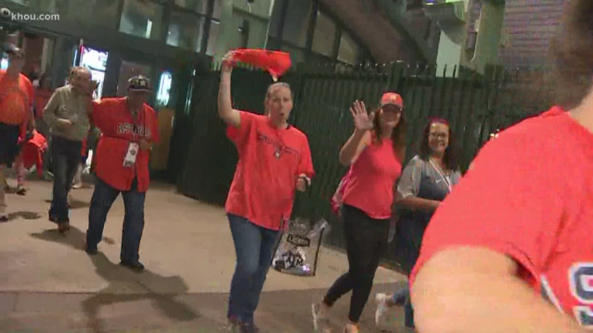 Astros fans were sent home happy after Jose Altuve's two-run blast.  The home run eliminated the Yankees in the American League Championship Series.