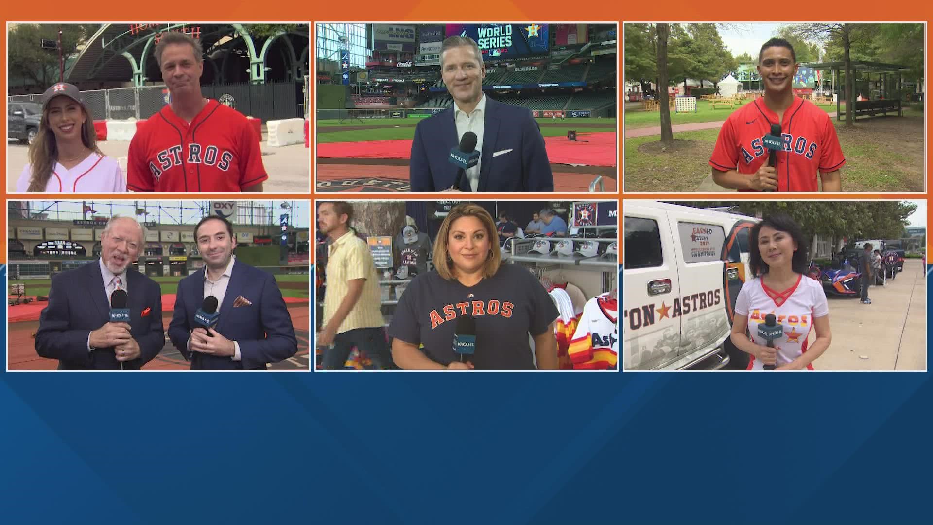 KHOU 11 is cheering on the Astros as they kick off the World Series against the Atlanta Braves. We'll be in and out of the stadium every step of the way!
