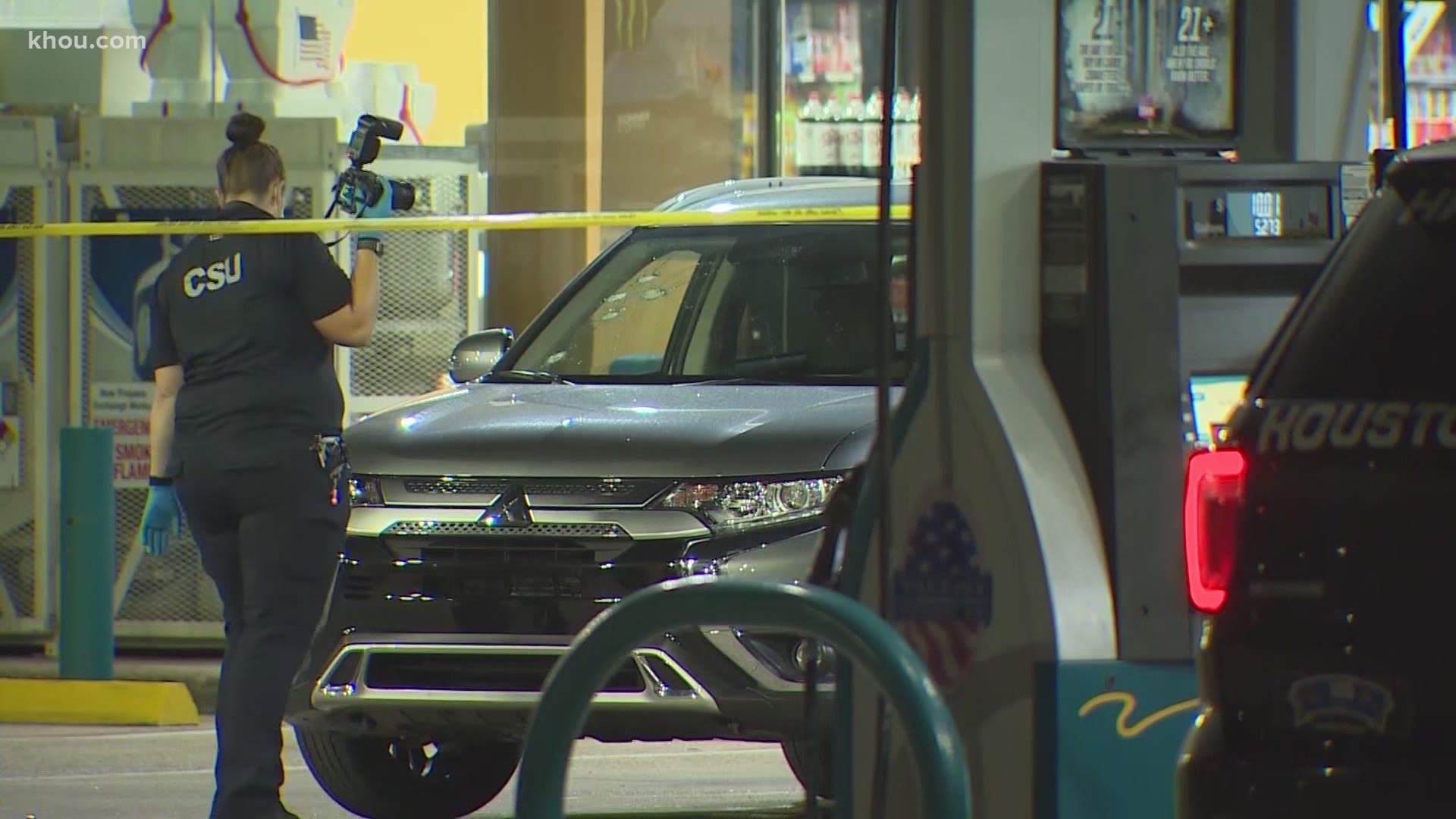 This happened at a gas station along Houston's Eastex Freeway, reports KHOU 11's Janel Forte.