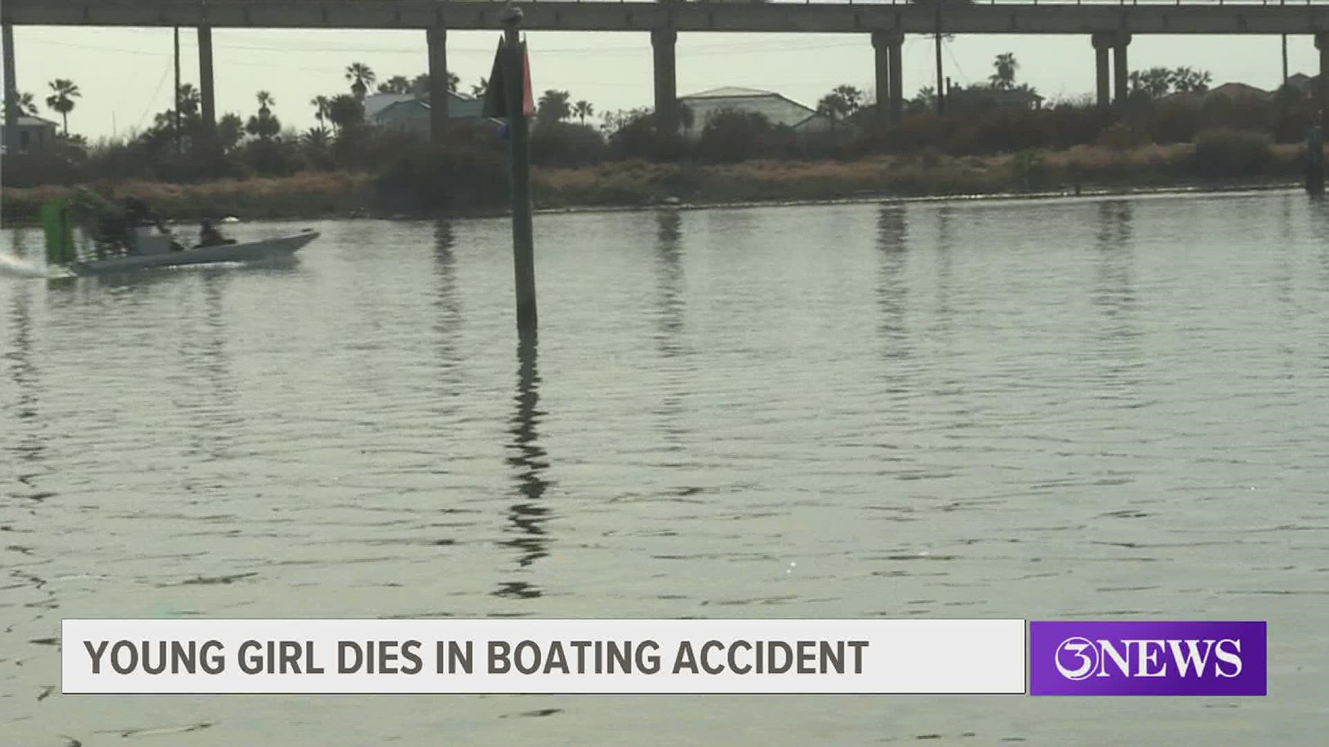 Officials said the girl was thrown from an airboat and was pronounced dead at a Rockport emergency room.