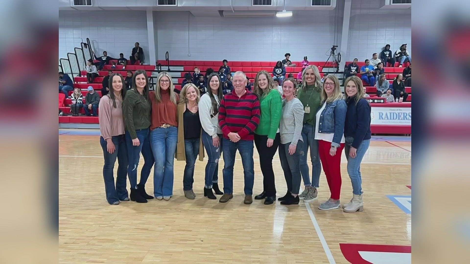 Before Lumberton's game against West Orange-Stark, the school celebrated the 1997-98 Lady Raider basketball team.