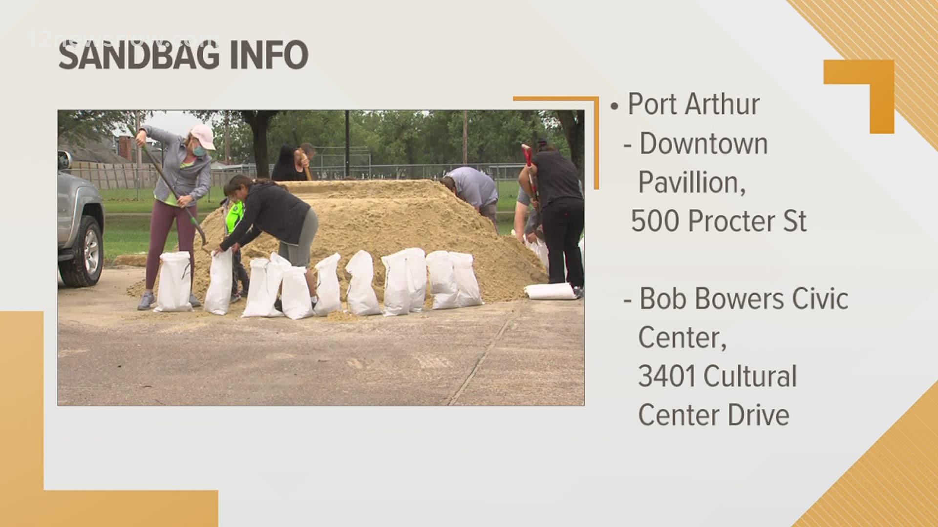 For those wanting to protect their homes against  potential flooding, sandbags are available at several locations around Southeast Texas.