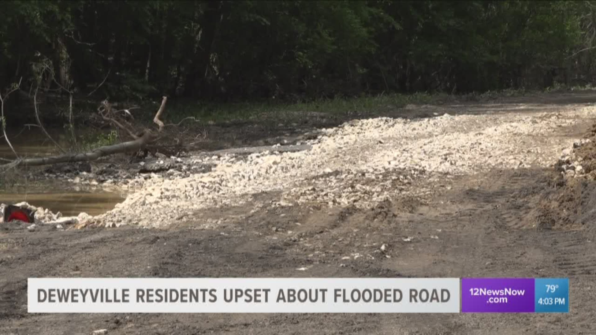 Deweyville residents upset about flooded road