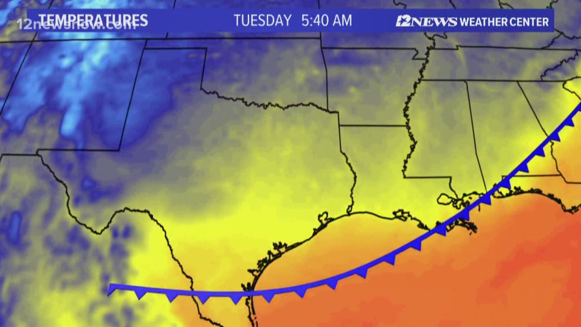 The front could bring temperatures in the fifties.