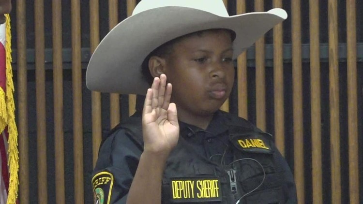 10-year-old battling brain cancer sworn in as honorary officer during Beaumont ceremony