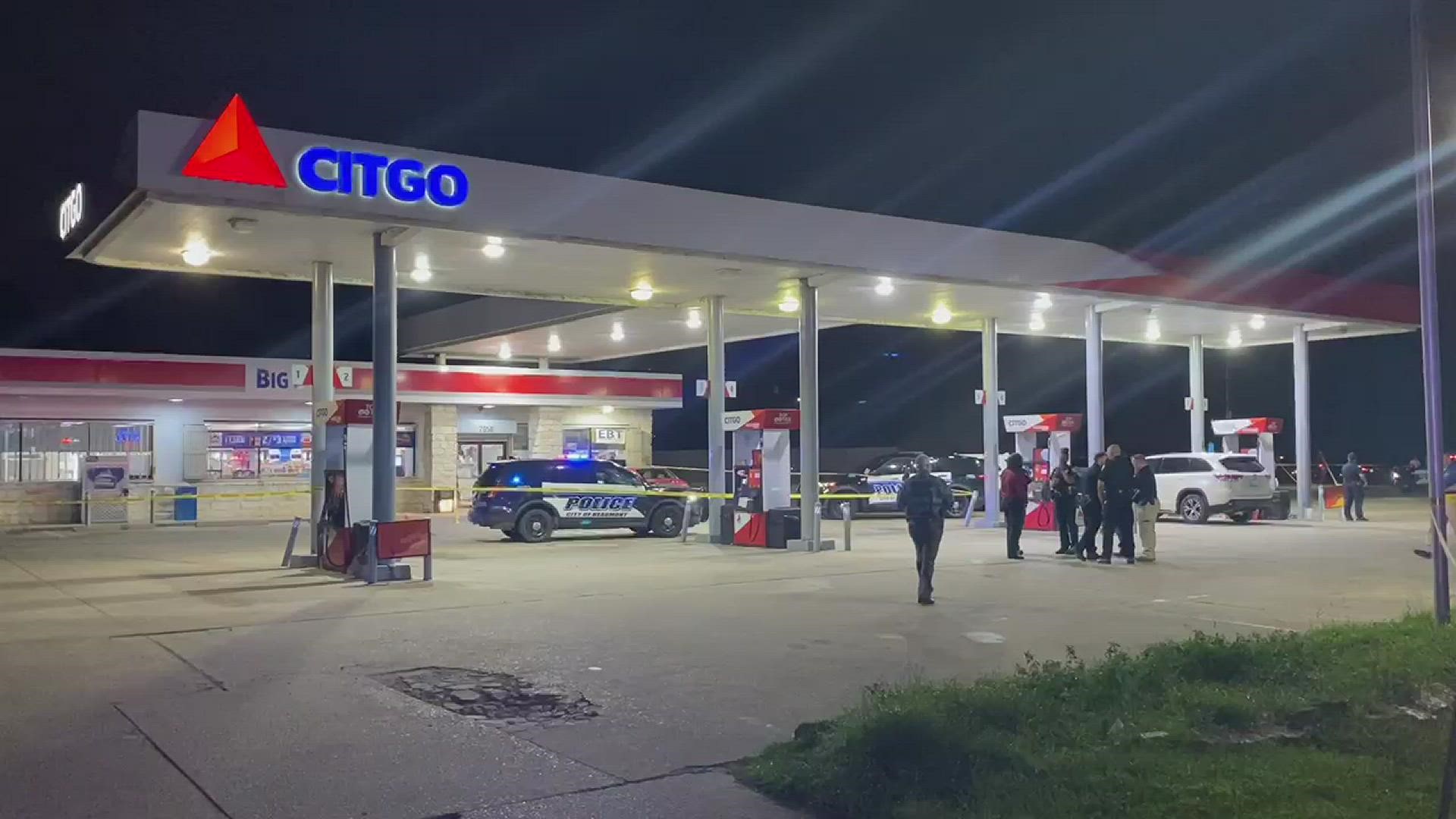 RAW FOOTAGE 1 shot, killed in front of Beaumont gas station Tuesday