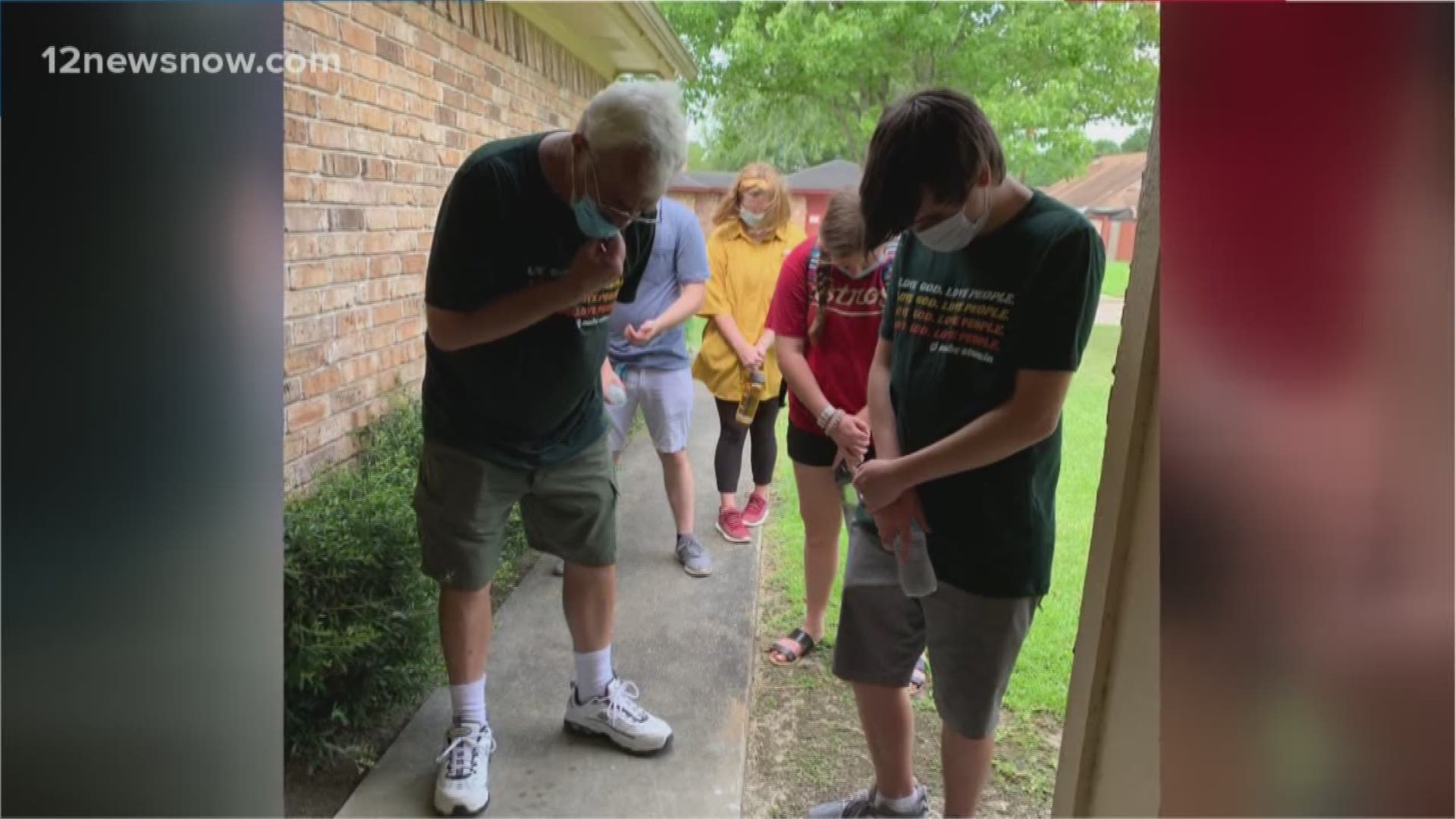 The group is going door to door asking families how they can pray for them for the rest of this week.