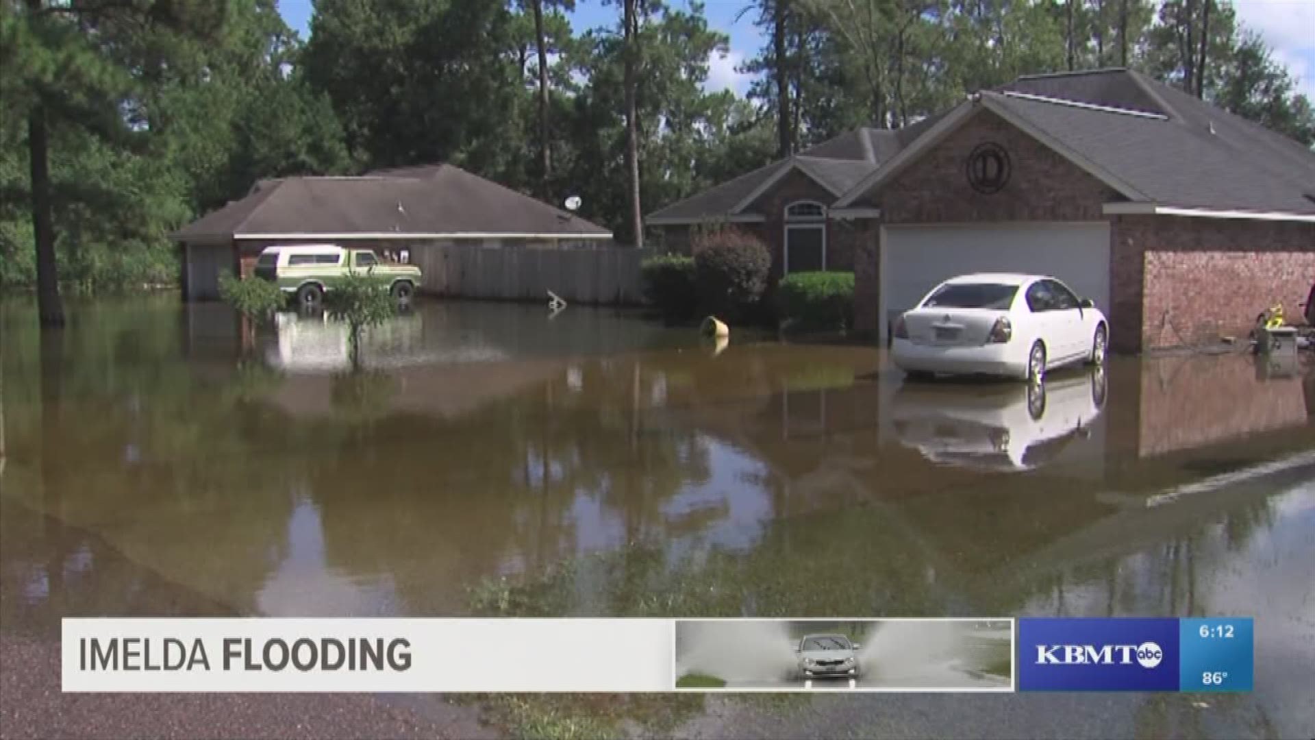 Many Vidor neighborhoods south of IH-10 were still flooded Saturday morning.