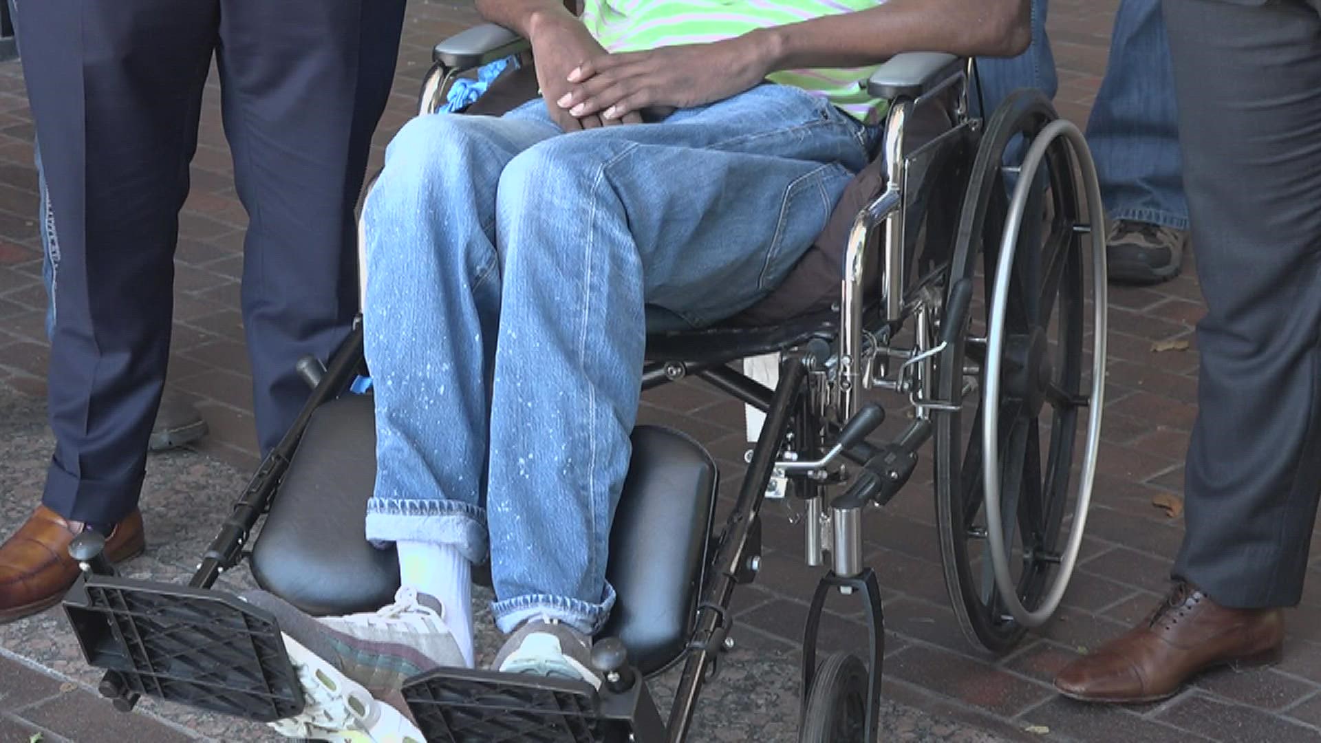 He said he ended up paralyzed after the officer allegedly slammed him to the ground.