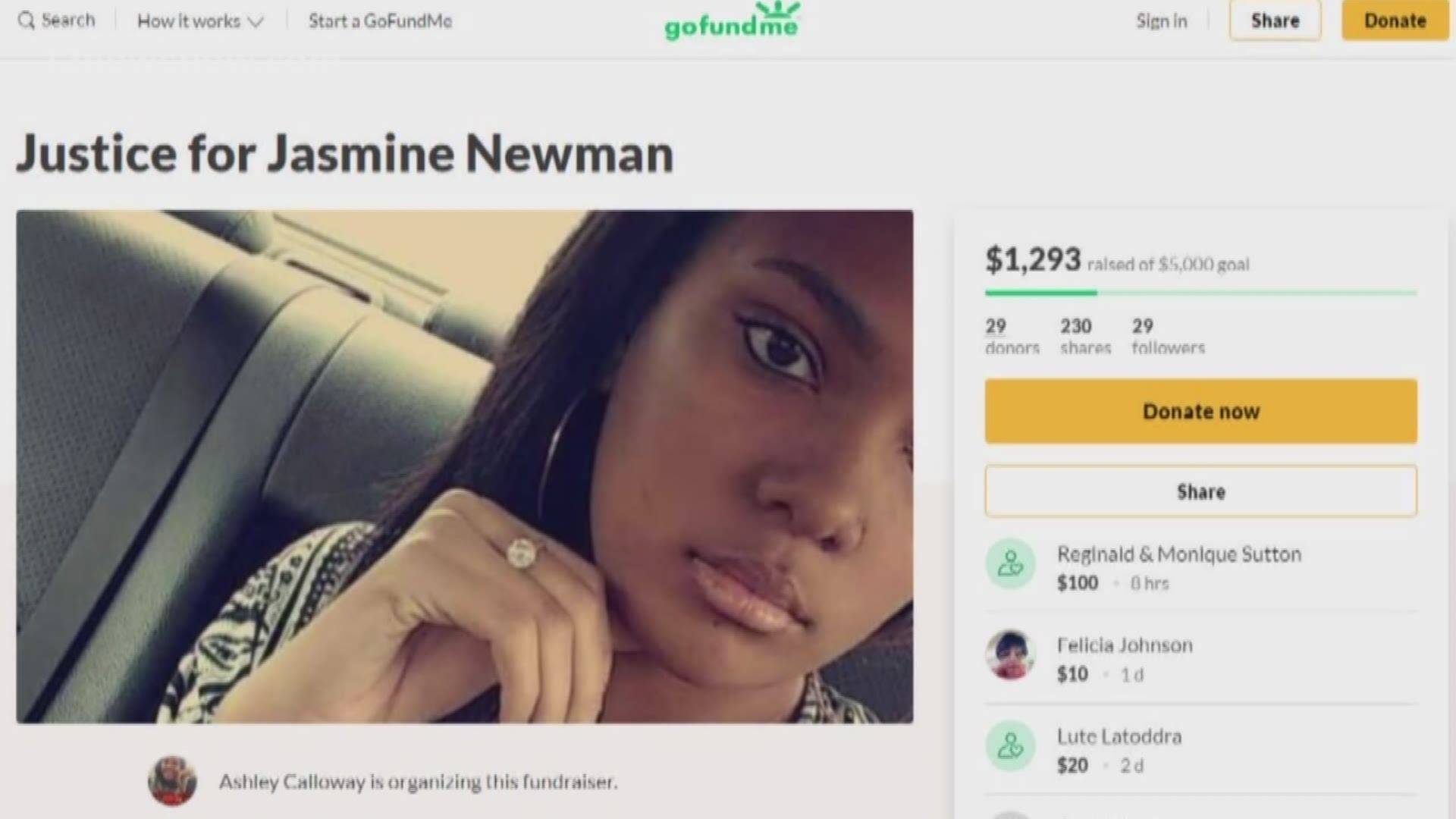 Jasmine Newman was a mother of two. Police called her killing a 'cowardly act of violence.'