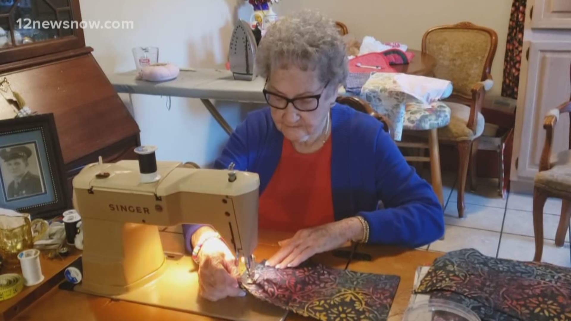 A 94-year-old Nederland woman and her daughter have been turning out hand-made cloth face masks for the past three weeks.